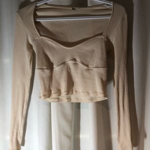 Long sleeve crop top shirt